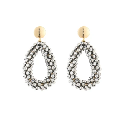 Afbeelding van Oorbellen Crystal Drop Kralen Beads Cadeau Feestdagen Zilver