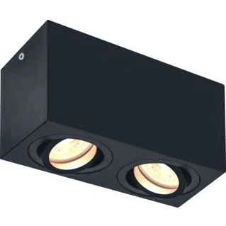 Afbeelding van Slv armatuur led gu10 10w dimbaar ip20 opbouw beh zwart aluminium lxbxh 162x85x95mm 1002005
