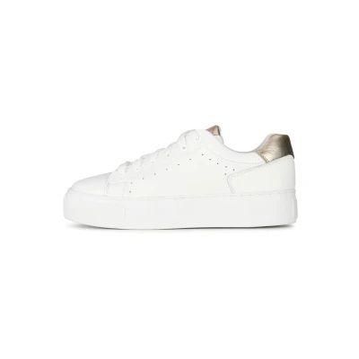 Afbeelding van PS Poelman Titular Sneakers laag, Dames, Maat: 40, White with gold combination Schoenen
