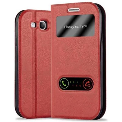Afbeelding van Cadorabo Hoesje geschikt voor Samsung Galaxy S3 / NEO in SAFRAN ROOD Beschermhoes met magnetische sluiting, standfunctie en 2 kijkvensters Book Case Cover Etui