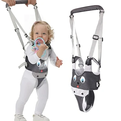 Afbeelding van IULONEE Baby Wandelen Harnas Handvat Verstelbare Peuter Assistent Kind Hand Held Opstaan en Leren Helper Riem Teugels Kids Veiligheid 7 24 Maand (Mesh Grijs)