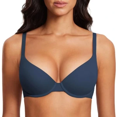 Afbeelding van DOBREVA Vrouwen Push Up T Shirt Bra Underwire Gewatteerde BH&#039;s Plunge Volledige dekking Sargasso 90B