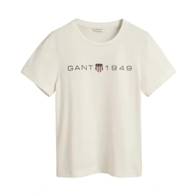 Afbeelding van GANT Printed Graphic Tshirt print, Dames, Maat: XS, Eggshell