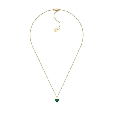 Afbeelding van Fossil Vrouw, Goudkleurig roestvrij staal met karabijnsluiting hartvormige hanger ketting