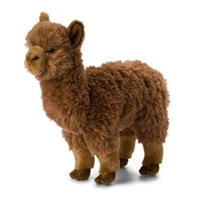 Afbeelding van WNF pluche bruine alpaca/lama knuffel 31 cm Alpacas dieren knuffels Speelgoed voor kinderen