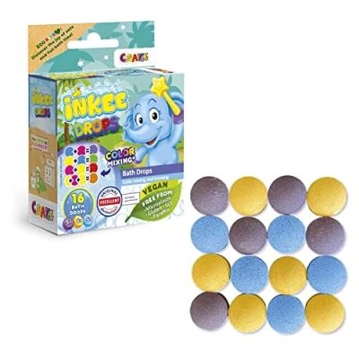 Afbeelding van Craze INKEE Bath Drops 43943 Badtabletten om te leren kleuren, badkleuren voor kinderen, in magenta, geel en blauw, 1 stuk