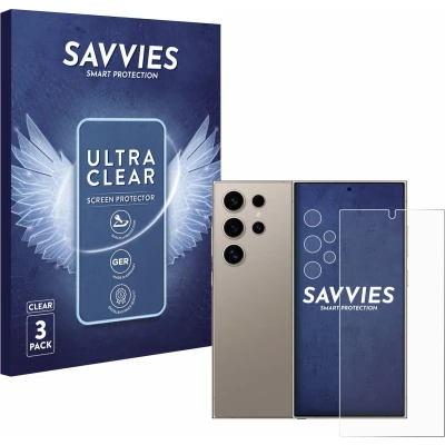 Afbeelding van Savvies Screenprotector voor Samsung Galaxy S24 Ultra (case friendly) (Voor+Camera) Folie Beschermfolie transparant (6 Stuks)