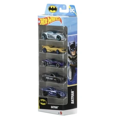 Afbeelding van Hot Wheels Batman™ Speelgoedauto, Set van 5 Metalen Voertuigen met Batman als Thema, Waaronder de Batmobiel, Schaal 1:64, JDR18