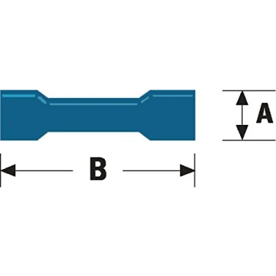 Afbeelding van Kabelschoen Verbindingsconnector (A: 4.8 mm, B: 22.7 100 stuks, Blauw)