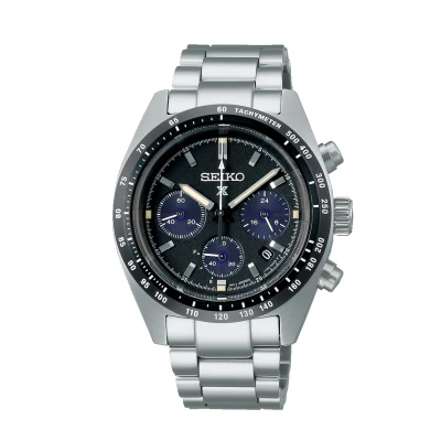 Afbeelding van Seiko SSC819P1 Horloge Prospex Solar Chronograaf staal zilverkleurig zwart 39 mm