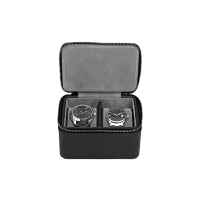 Afbeelding van Stackers Pebble Black Dubbele Rits Horloge Box