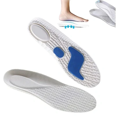 Afbeelding van BounceBoost Insoles Shock Absorption Arch Support Inserts Running Shoes Replacement for Men Women (41 42,White)