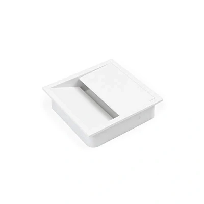 Afbeelding van Emuca Vierkante kabeldoorvoer, kabeldoorvoer 85 x mm voor het plaatsen op bureau, kabelorganisatie meubels, wit kunststof