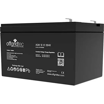 Afbeelding van Offgridtec® AGM zonneaccu, 12 Ah 20 HR V, extreem cyclusbestendig