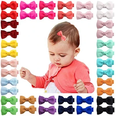 Afbeelding van Haarstrikken met krokodillenklemmen, ripsband, haarspelden, haaraccessoires, voor kinderen, peuters, 5 cm, 40 stuks