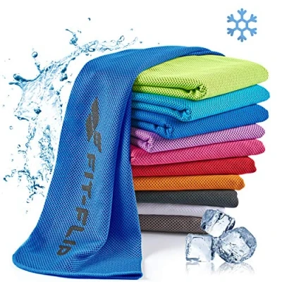 Afbeelding van Verkoelende handdoek 120cm x 35cm, microvezel sporthanddoek verkoelend, koeldoek, Airflip Ice cooling towel, Kleur: Donkerblauw, Afmetingen: 35cm