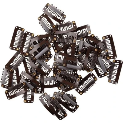 Afbeelding van Extensions Clips Clipjes voor Haar Bruin 20 stuks