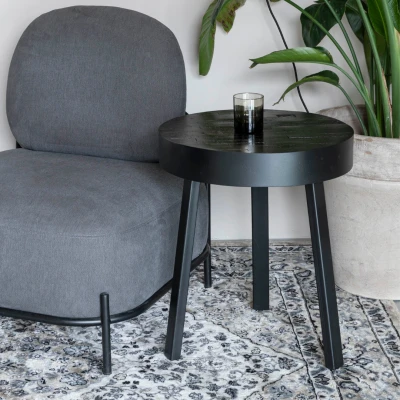 Afbeelding van Maison Bobby Bijzettafel Suri Rond Zwart