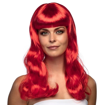 Afbeelding van Boland Pruik Chique Rood Golvend Lang Vrouwen Glitter and Glamour