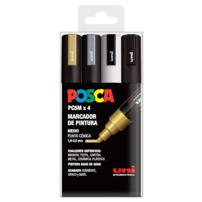 Afbeelding van Markeerset POSCA PC 5M GSWB 4 Onderdelen