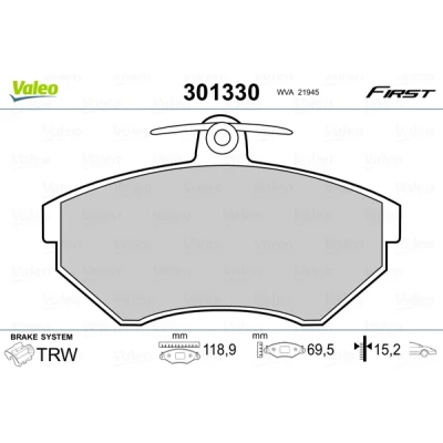 Afbeelding van Valeo Remblokset 301330