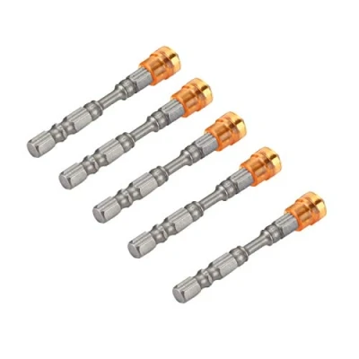 Afbeelding van gipsplaten schroevendraaierbits, Akozon 5 stuks S2 staal magnetische kruiskop PH2 schroevendraaierbits set bithouder voor gipsplaatschroeven 1/4 inch schacht (geel)