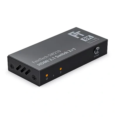 Afbeelding van FeinTech SW210 HDMI Switch 4K 120Hz 2 in 1 Out of Bi Directional, 8K, 48Gbps, 2.1 Switch, Splitter, verdeler, ondersteunt HDR, VRR, ALLM en Dolby Vision, HDCP 2.2 &amp; 2.3