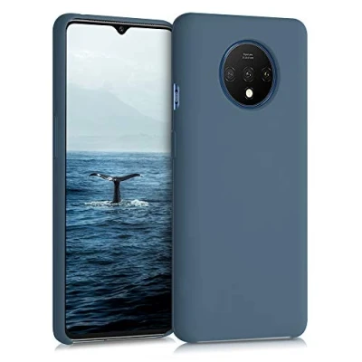 Afbeelding van kwmobile telefoonhoesje geschikt voor OnePlus 7T Hoesje met siliconen coating Smartphone case in leisteen