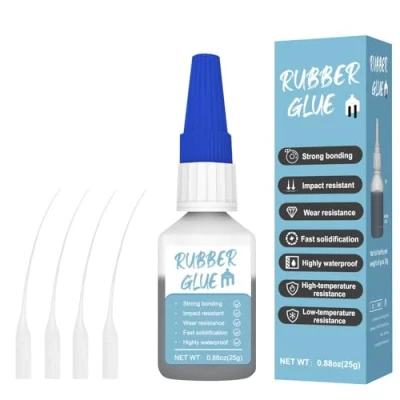 Afbeelding van WAN2TLK 25 g rubberen lijm, extra sterk, waterbestendig, met 4 applicatordruppels, instant sterke binding, geschikt voor rubberproducten, banden, schoenen, doe het zelf knutselwerk