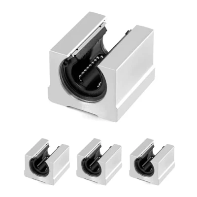 Afbeelding van QWORK® glijblok, 4 stuks SBR20UU 20 mm CNC lineair kogellagerblok aluminium kussenbloklagers, kogellager, beweegbare kogelschuifeenheden voor 3D printer, graveermachine