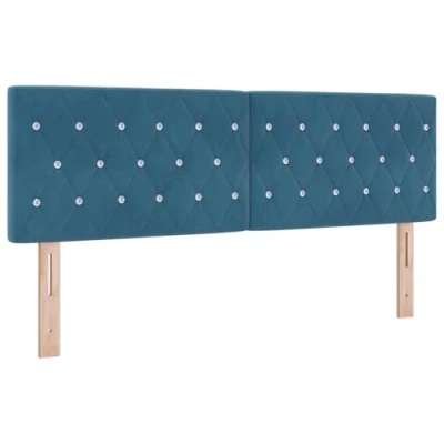 Afbeelding van vidaXL Hoofdbord Kristallen Knopen Ge tufted Donkerblauw 140 cm Fluweel