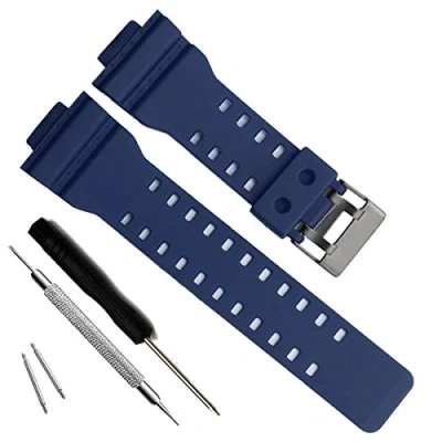 Afbeelding van Natuurlijke hars vervanging horlogeband riem voor Casio Mens G Shock GD120/GA 100/GA 110/GA 100C (Navy Blue)