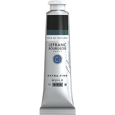 Afbeelding van Lefranc Bourgeois 405144 Extra fijne olieverf met hoogwaardige kunstenaarspigmenten, lichtecht, verouderingsbestendig 40ml Tube, Perylene Black