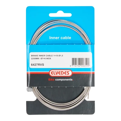 Afbeelding van Elvedes Rem binnenkabel 2250mm RVS ø1,5mm T nippel (op kaart)