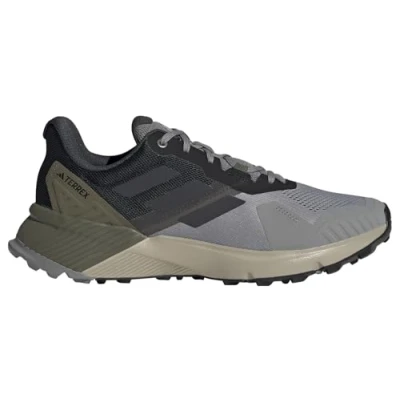 Afbeelding van Adidas Terrex Soulstride Trail Running Shoes hardloopschoenen, Heren, Maat: 40, Solid grey/carbon/olive strata Textiel/ synthetisch