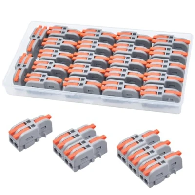 Afbeelding van XALXMAW 22 stuks compacte verbindingsklemmen, 1 In 2 Uit, elektrische verbindingsblokken, 0,2 4mm²