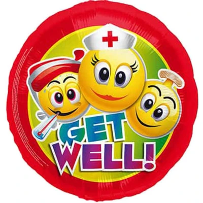 Afbeelding van Folie Ballon Get Well Smileys 45cm