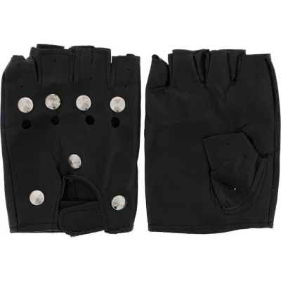 Afbeelding van Zac&#039;s Alter Ego Vingerloze handschoenen Biker with studs Zwart