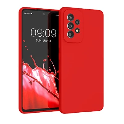 Afbeelding van kwmobile telefoonhoesje geschikt voor Samsung Galaxy A53 5G Hoesje met siliconen coating Smartphone case in klassiek rood