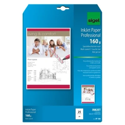 Afbeelding van Inkjetpapier Sigel A4 160gr hoogwit 25 vel speciale coatin