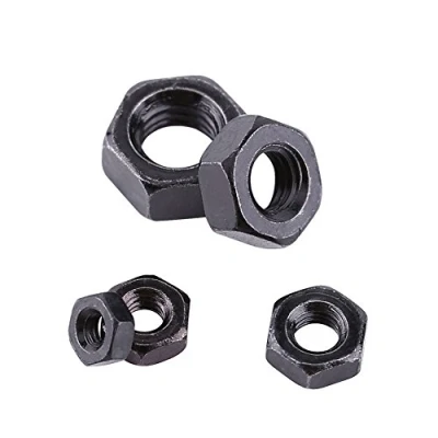 Afbeelding van 100 stuks/set M2 M5 metrische schroefdraad, zeshoekig, moeren, zwart, zink, zilver, koolstofstaal, zeskantmoeren, kit voor machinebevestiging (M5)