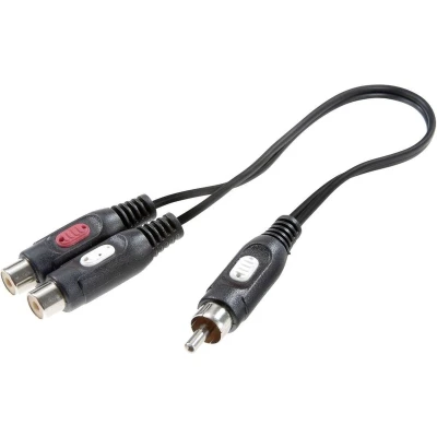 Afbeelding van SpeaKa Professional SP 7869820 Cinch Audio Y adapter [1x stekker 2x koppeling] Zwart