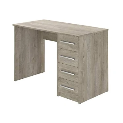 Afbeelding van Amazon merk: Movian Rechthoekig Idro modern bureau 4 laden tafel, computertafel, 56 x 110 73, eiken