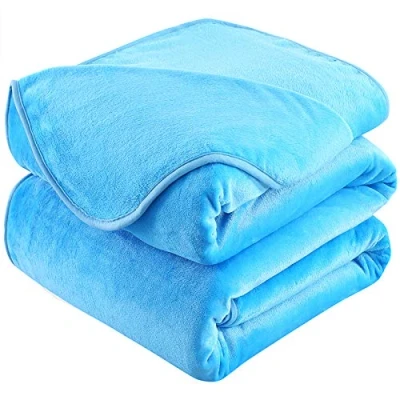 Afbeelding van Plaid Dikke Fleece Deken 150x200 cm Hemelsblauw Zacht en Warm Dubbele Beddeken Flanellen Sofa Throw Dubbelzijdig Omkeerbaar