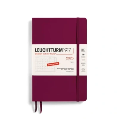 Afbeelding van LEUCHTTURM1917 370609 maandplanner &amp; notitieboek Paperback (B6+) 2025, 16 maanden, softcover, Port Red, Duits