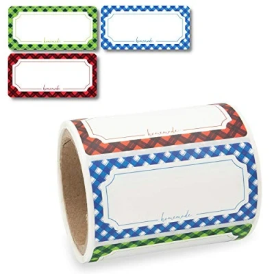 Afbeelding van Homemade zelfklevende etiketten, 100 stuks, etiketten voor het beschrijven van inmaakpotten, stickers jampot, beschrijfbaar, kruidenetiketten 60 x 30 mm