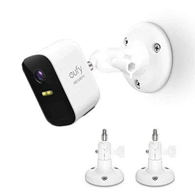 Afbeelding van HOLACA Aanpassing muurmontagehouder, compatibel met Eufycam 2c/3c, 1&amp;2, E en andere Eufycams compatibele modellen, 1/4&quot; schroef wandsteunen (2 stuks, wit)