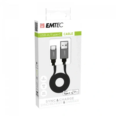 Afbeelding van Emtec T700C USB kabel 1,2 m A C Zwart