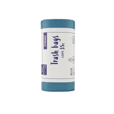 Afbeelding van IDEA HOME 20 stuks LDPE vuilniszakken, afvalzakken, afvalscheiding, sterk blauw, 35 liter