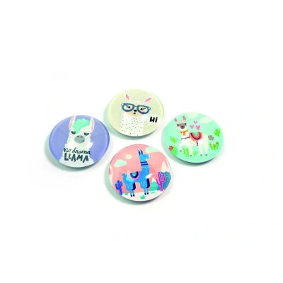 Afbeelding van Trendform Magneet Eye Set Van 4 Llama Rond Multicoulor Ø35x13 mm